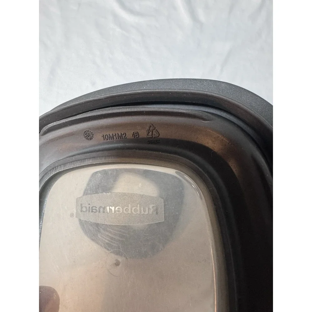 Set Of 3 - Rubbermaid Premier 10M1M2 Grey Square Replacement Lids Clear Window